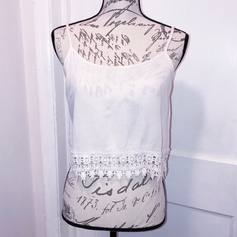 White Bottom Lace crop top